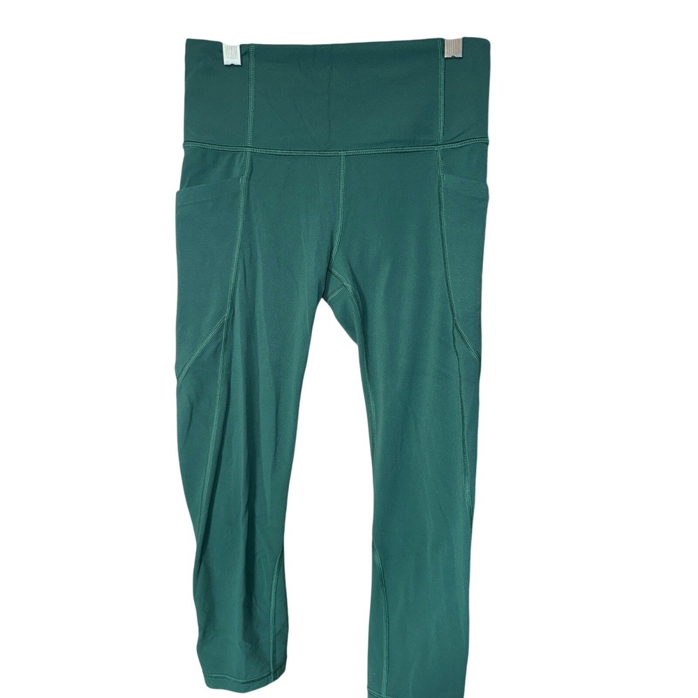 Women's Athleta Two Pocket Capri Emerald Green Soft XS High Rise Yoga Workout